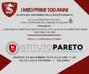 Istituto Pareto sponsor U.S. Salernitana 1919 Srl